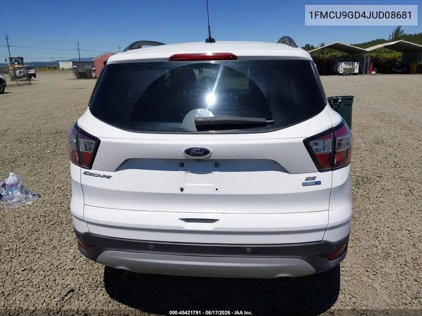 2018 Ford Escape Se VIN: 1FMCU9GD4JUD08681 Lot: 45421791