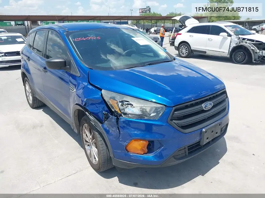 2018 Ford Escape S VIN: 1FMCU0F74JUB71815 Lot: 45565925