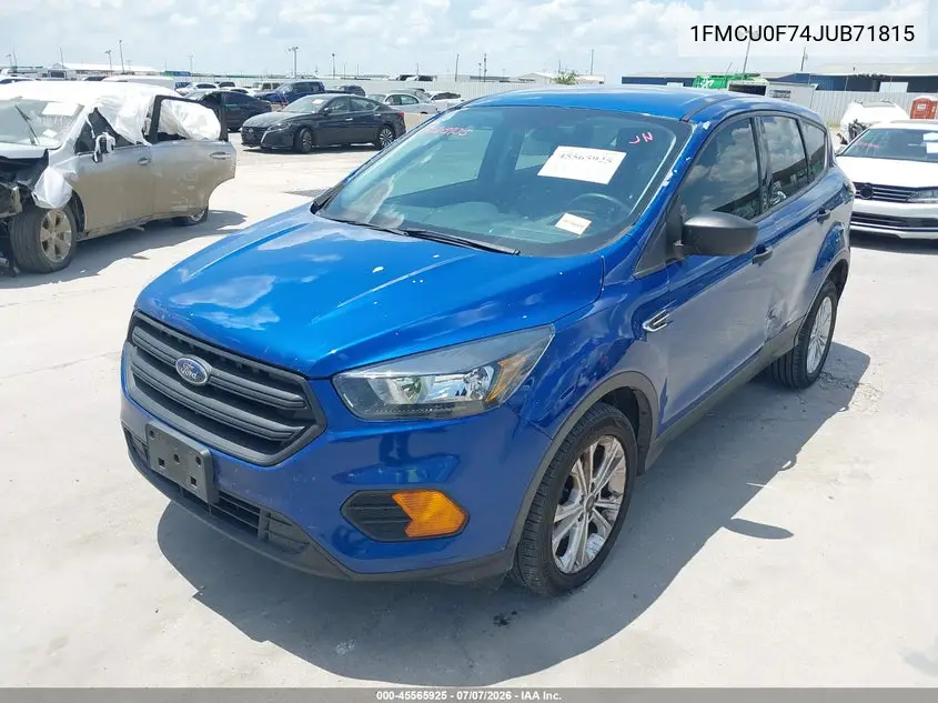 2018 Ford Escape S VIN: 1FMCU0F74JUB71815 Lot: 45565925