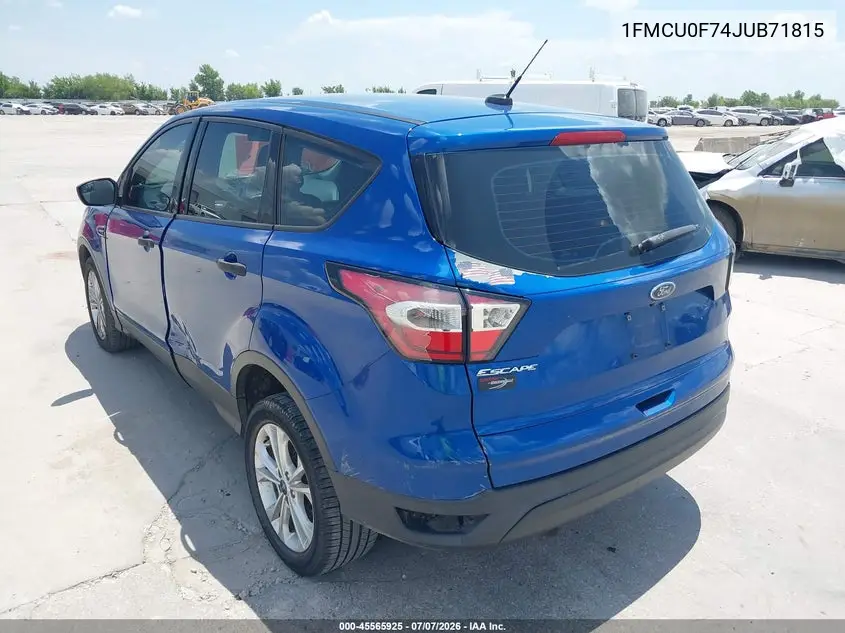 2018 Ford Escape S VIN: 1FMCU0F74JUB71815 Lot: 45565925