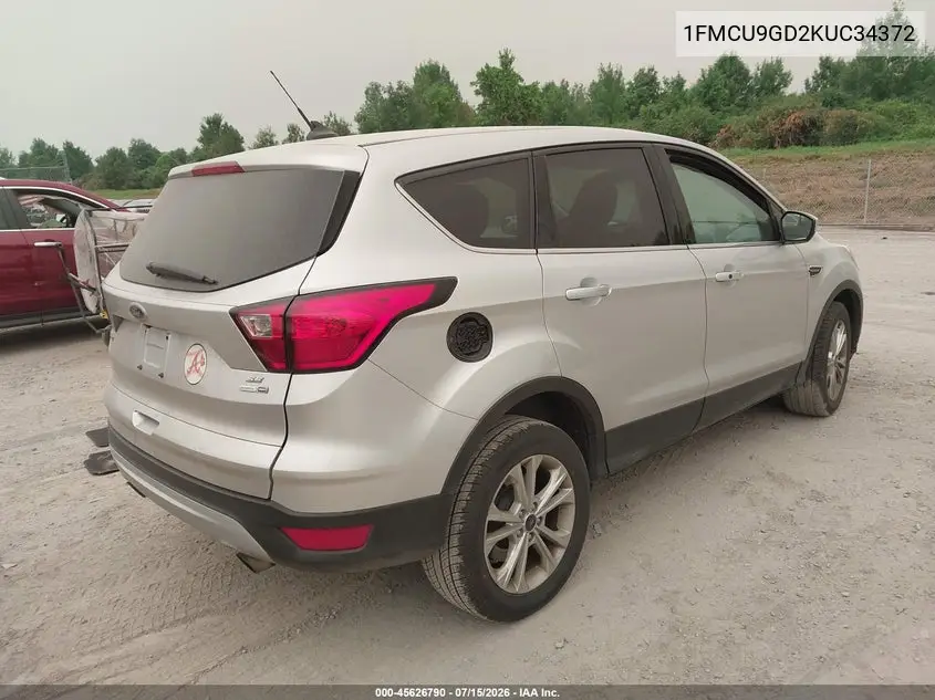 2019 Ford Escape Se VIN: 1FMCU9GD2KUC34372 Lot: 45626790