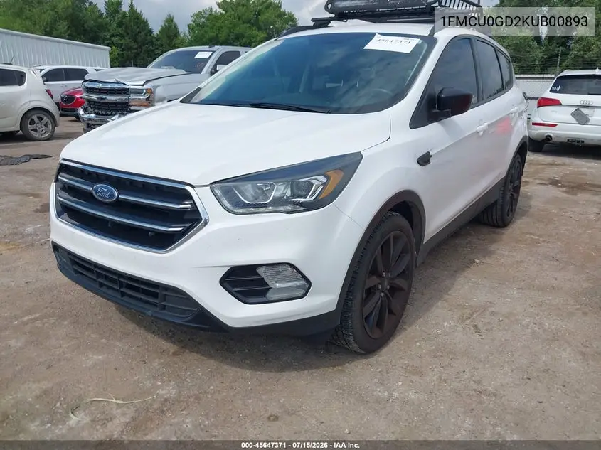 2019 Ford Escape Se VIN: 1FMCU0GD2KUB00893 Lot: 45647371