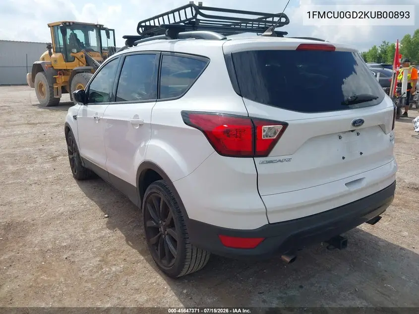 2019 Ford Escape Se VIN: 1FMCU0GD2KUB00893 Lot: 45647371
