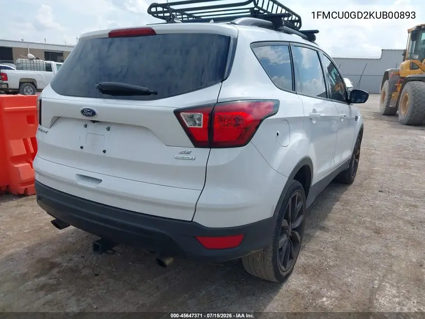 2019 Ford Escape Se VIN: 1FMCU0GD2KUB00893 Lot: 45647371