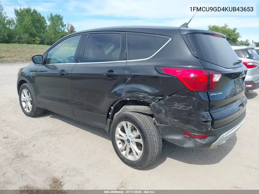 2019 Ford Escape Se VIN: 1FMCU9GD4KUB43653 Lot: 45658642