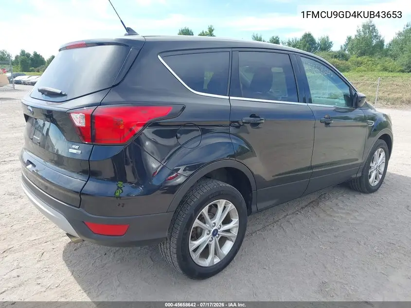 2019 Ford Escape Se VIN: 1FMCU9GD4KUB43653 Lot: 45658642