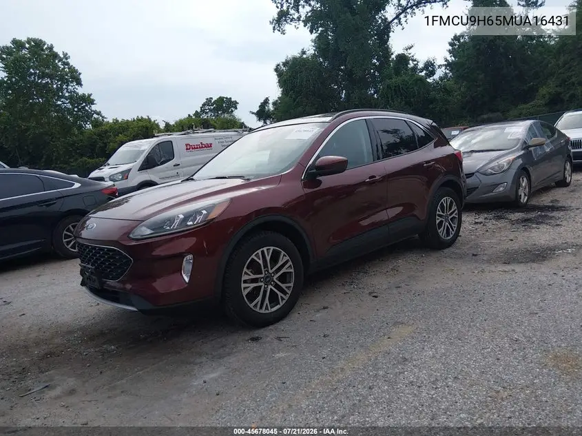 2021 Ford Escape Sel VIN: 1FMCU9H65MUA16431 Lot: 45678045