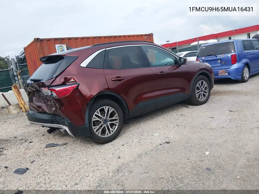 2021 Ford Escape Sel VIN: 1FMCU9H65MUA16431 Lot: 45678045