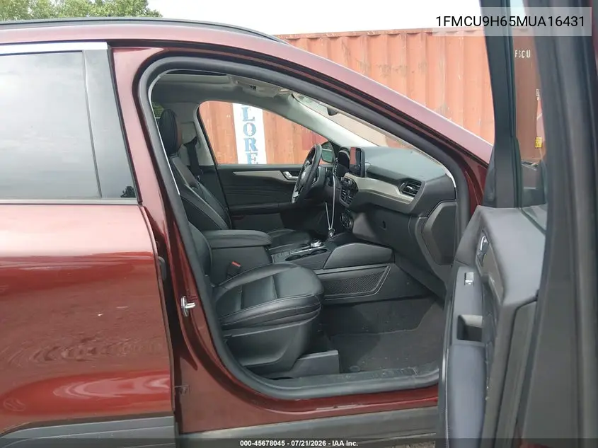 2021 Ford Escape Sel VIN: 1FMCU9H65MUA16431 Lot: 45678045