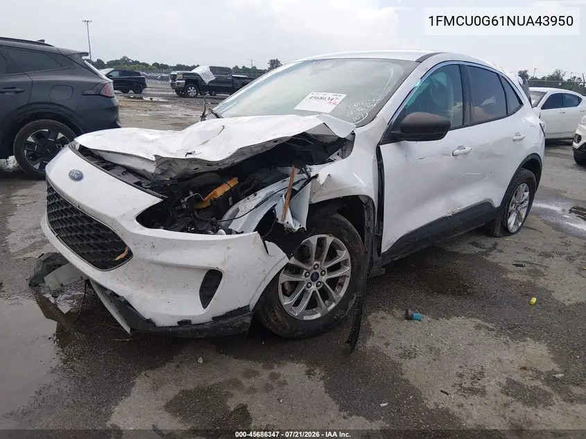 2022 Ford Escape Se VIN: 1FMCU0G61NUA43950 Lot: 45686347