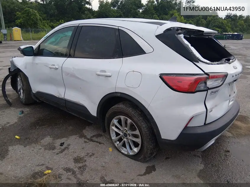 2022 Ford Escape Se VIN: 1FMCU0G61NUA43950 Lot: 45686347