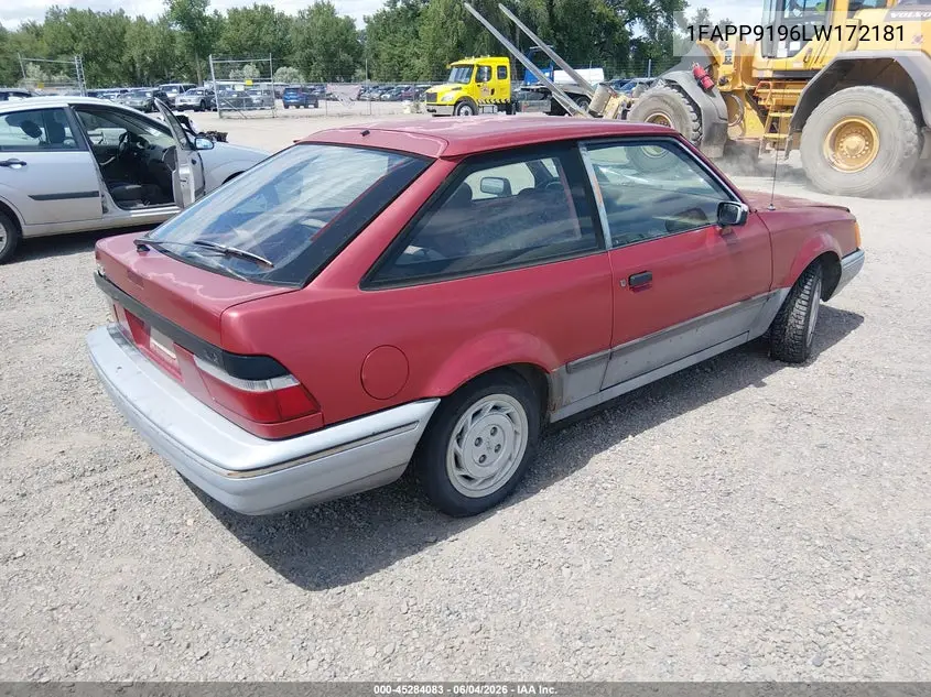 1990 Ford Escort Lx VIN: 1FAPP9196LW172181 Lot: 45284083