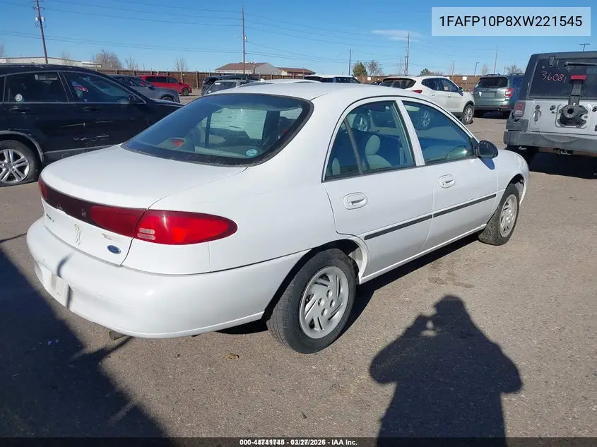 1FAFP10P8XW221545 1999 Ford Escort Lx
