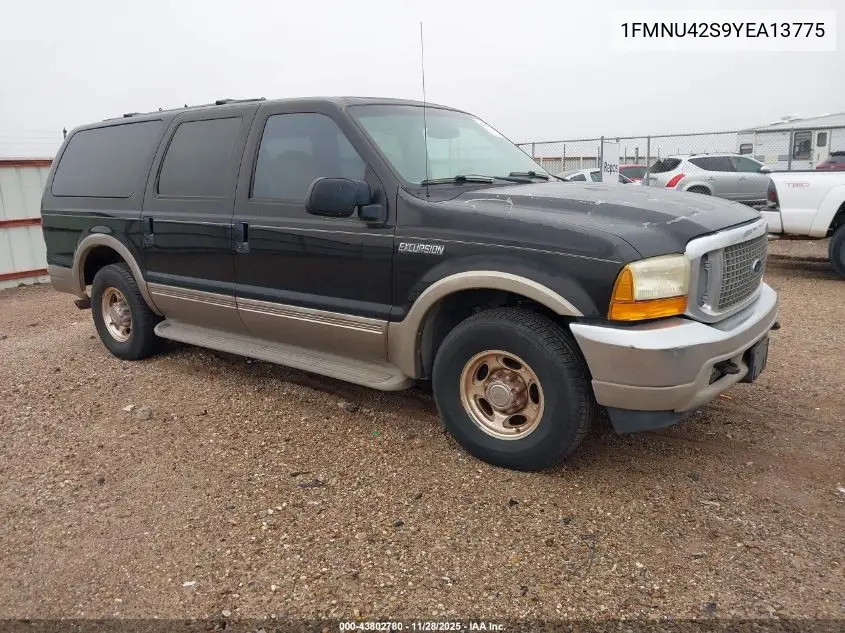 2000 Ford Excursion Limited VIN: 1FMNU42S9YEA13775 Lot: 43802780