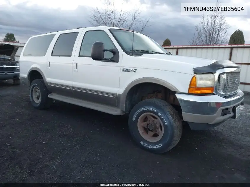2000 Ford Excursion Limited VIN: 1FMNU43S2YEB35604 Lot: 44185236