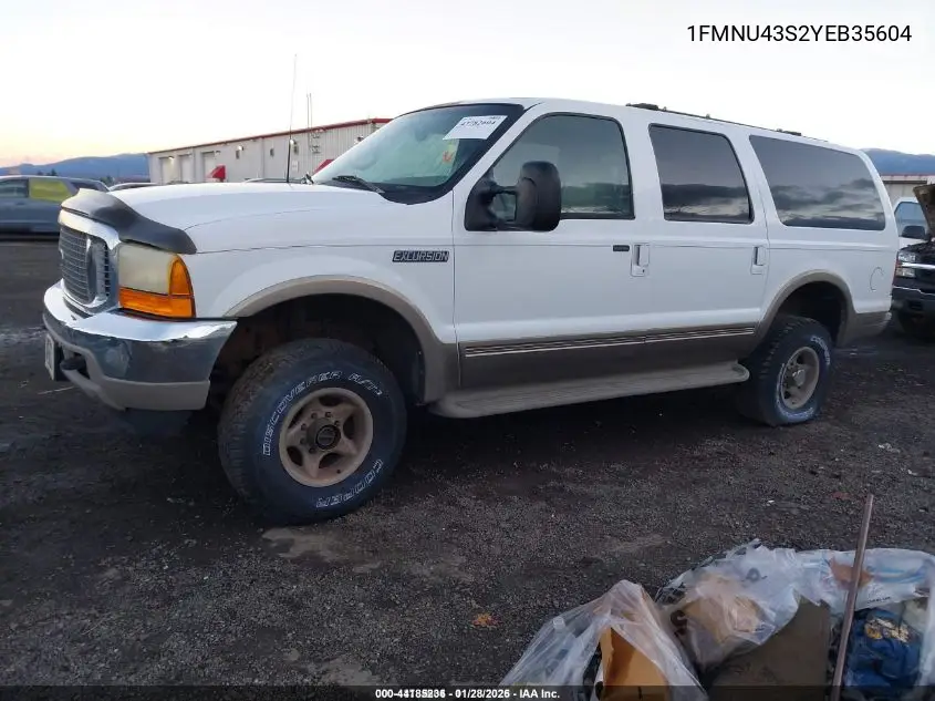 2000 Ford Excursion Limited VIN: 1FMNU43S2YEB35604 Lot: 44185236