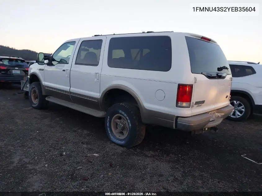 2000 Ford Excursion Limited VIN: 1FMNU43S2YEB35604 Lot: 44185236