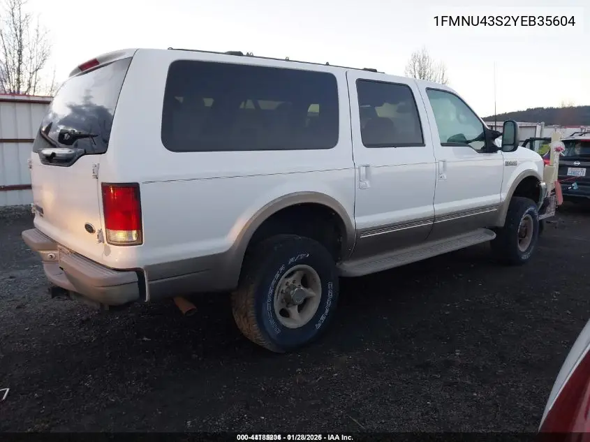 2000 Ford Excursion Limited VIN: 1FMNU43S2YEB35604 Lot: 44185236