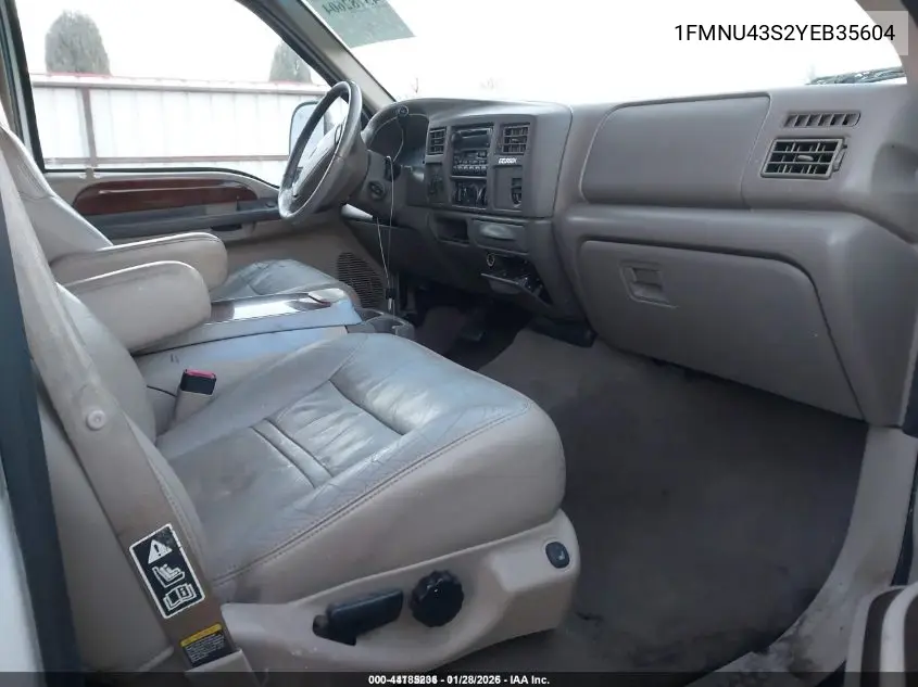 2000 Ford Excursion Limited VIN: 1FMNU43S2YEB35604 Lot: 44185236