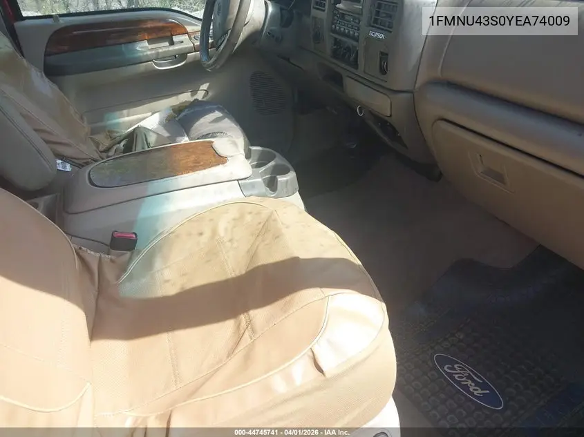 2000 Ford Excursion Limited VIN: 1FMNU43S0YEA74009 Lot: 44745741