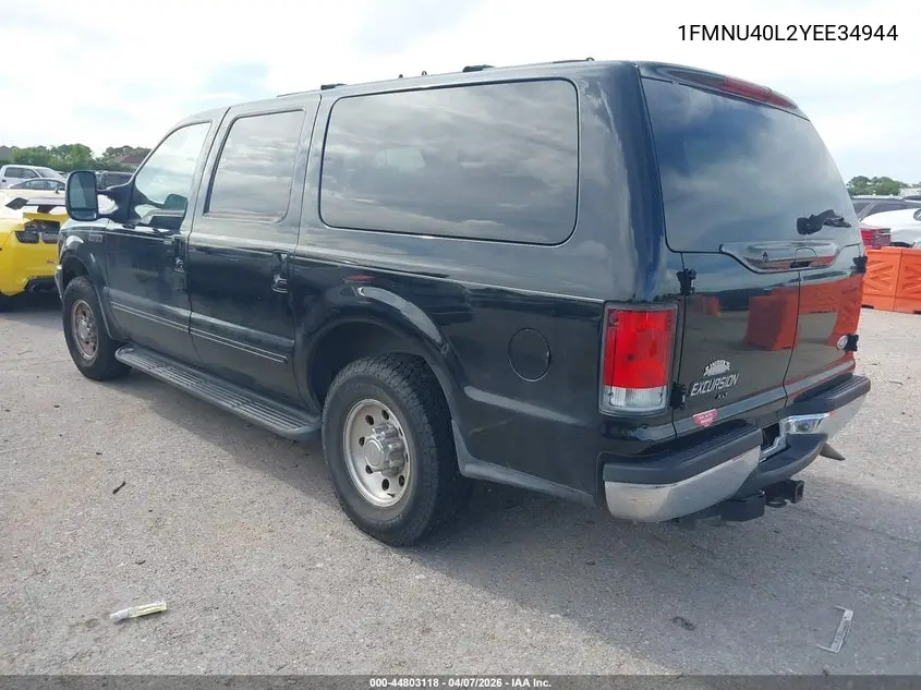 2000 Ford Excursion Xlt VIN: 1FMNU40L2YEE34944 Lot: 44803118