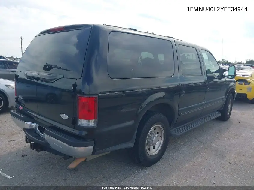 2000 Ford Excursion Xlt VIN: 1FMNU40L2YEE34944 Lot: 44803118