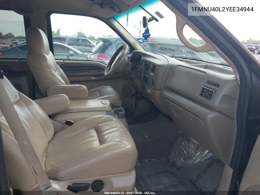 2000 Ford Excursion Xlt VIN: 1FMNU40L2YEE34944 Lot: 44803118
