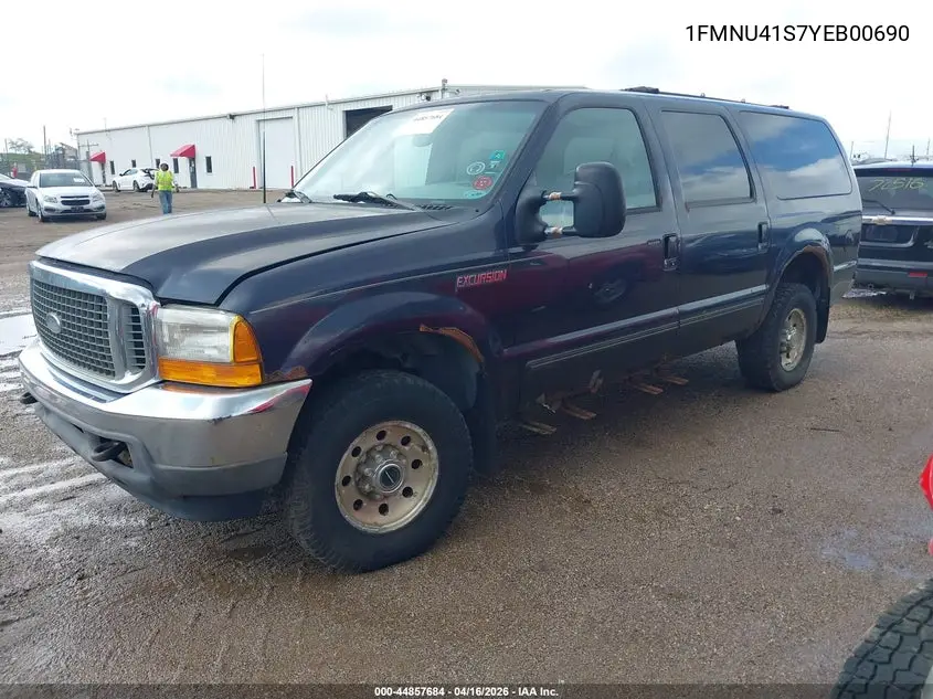 2000 Ford Excursion Xlt VIN: 1FMNU41S7YEB00690 Lot: 44857684