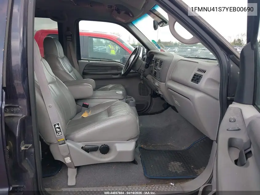 2000 Ford Excursion Xlt VIN: 1FMNU41S7YEB00690 Lot: 44857684