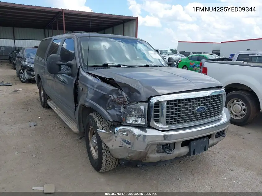2000 Ford Excursion Limited VIN: 1FMNU42S5YED09344 Lot: 45276517