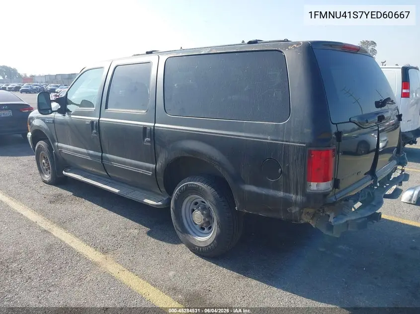 2000 Ford Excursion Xlt VIN: 1FMNU41S7YED60667 Lot: 45284531