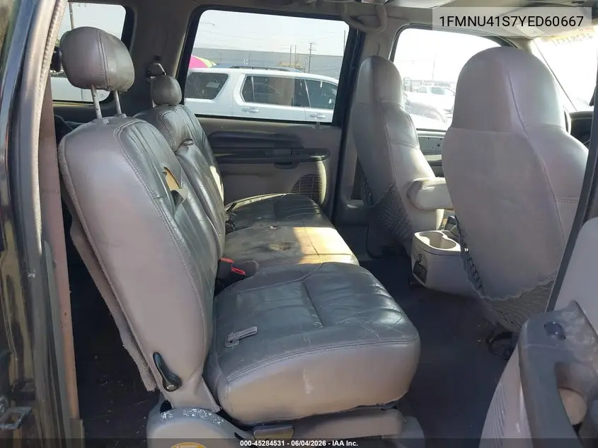 2000 Ford Excursion Xlt VIN: 1FMNU41S7YED60667 Lot: 45284531