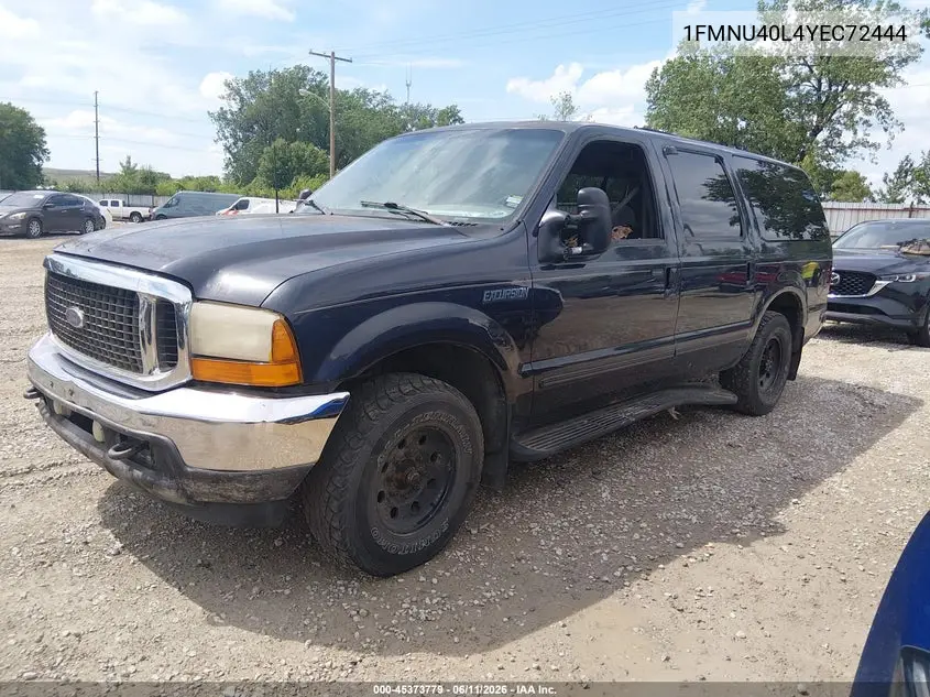 2000 Ford Excursion Xlt VIN: 1FMNU40L4YEC72444 Lot: 45373779