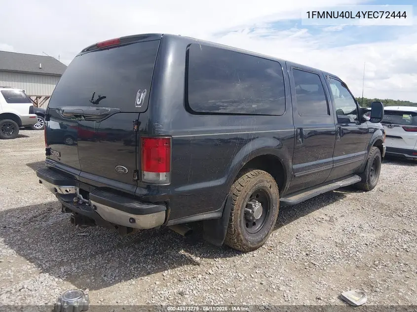 2000 Ford Excursion Xlt VIN: 1FMNU40L4YEC72444 Lot: 45373779