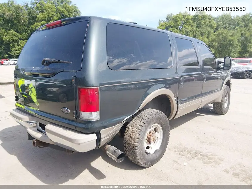 2000 Ford Excursion Limited VIN: 1FMSU43FXYEB53550 Lot: 45393016