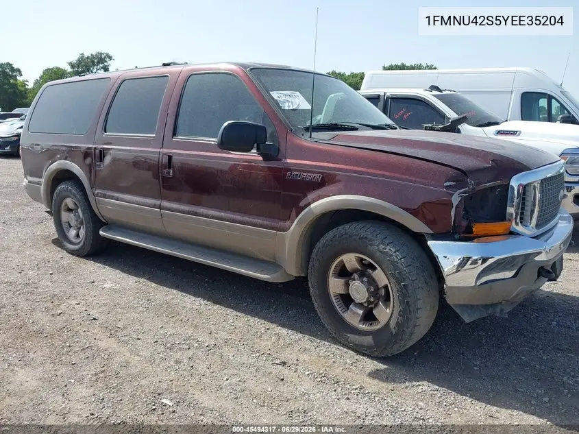 2000 Ford Excursion Limited VIN: 1FMNU42S5YEE35204 Lot: 45494317