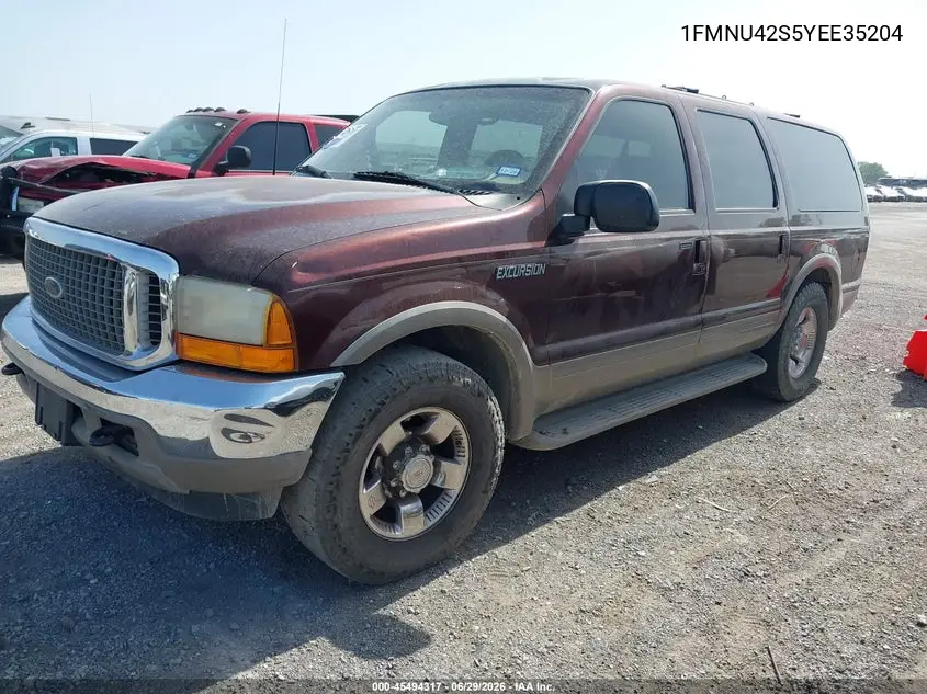 2000 Ford Excursion Limited VIN: 1FMNU42S5YEE35204 Lot: 45494317