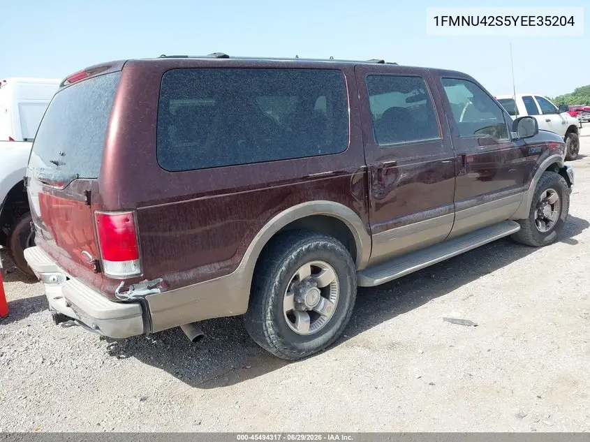 2000 Ford Excursion Limited VIN: 1FMNU42S5YEE35204 Lot: 45494317