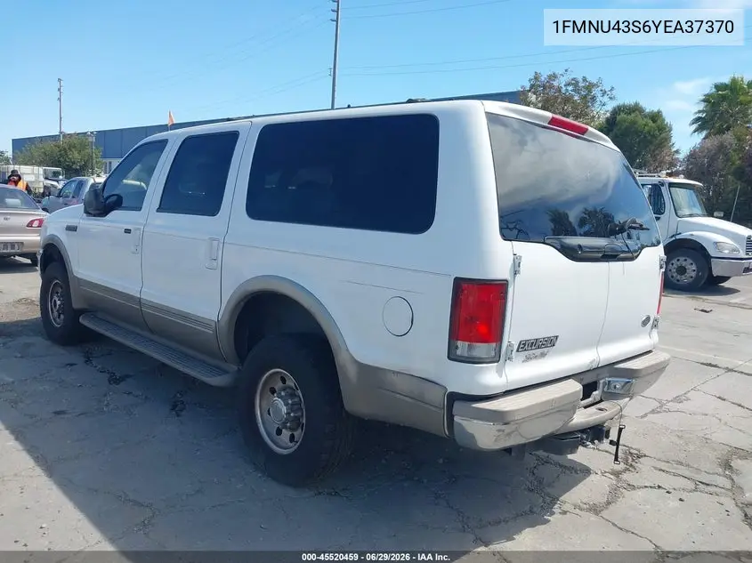 2000 Ford Excursion Limited VIN: 1FMNU43S6YEA37370 Lot: 45520459