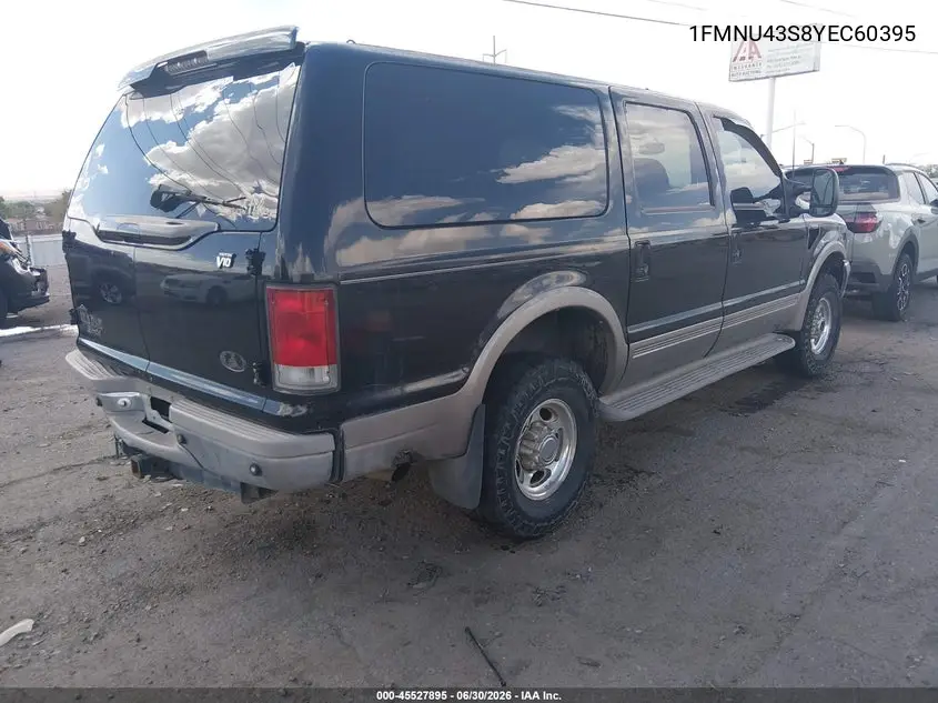 2000 Ford Excursion Limited VIN: 1FMNU43S8YEC60395 Lot: 45527895