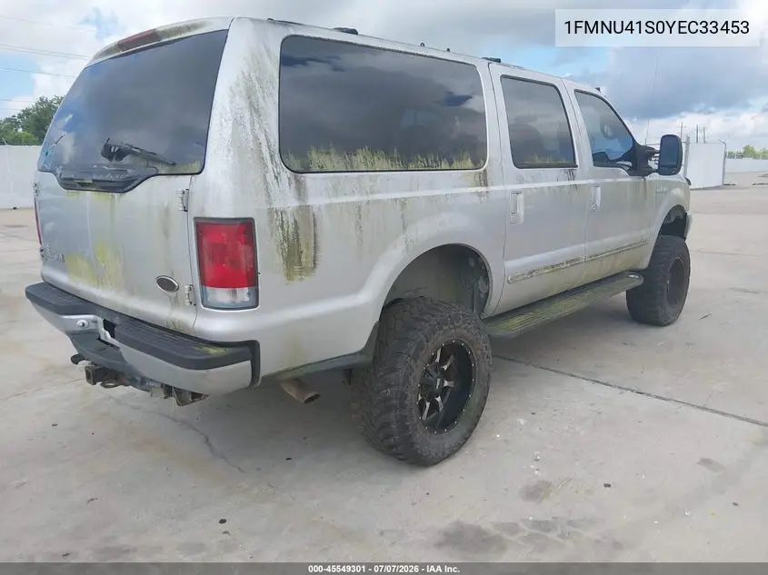 2000 Ford Excursion Xlt VIN: 1FMNU41S0YEC33453 Lot: 45549301