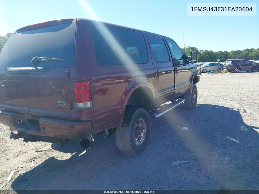 2001 Ford Excursion Limited VIN: 1FMSU43F31EA20604 Lot: 45120765