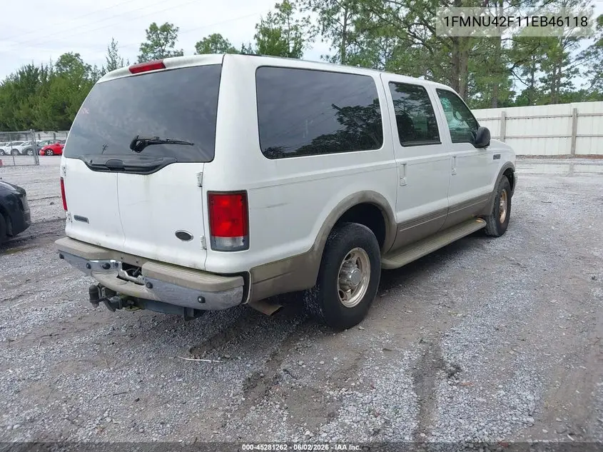 2001 Ford Excursion Limited VIN: 1FMNU42F11EB46118 Lot: 45281262
