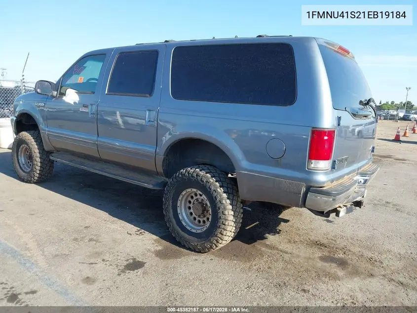 2001 Ford Excursion Xlt VIN: 1FMNU41S21EB19184 Lot: 45382187