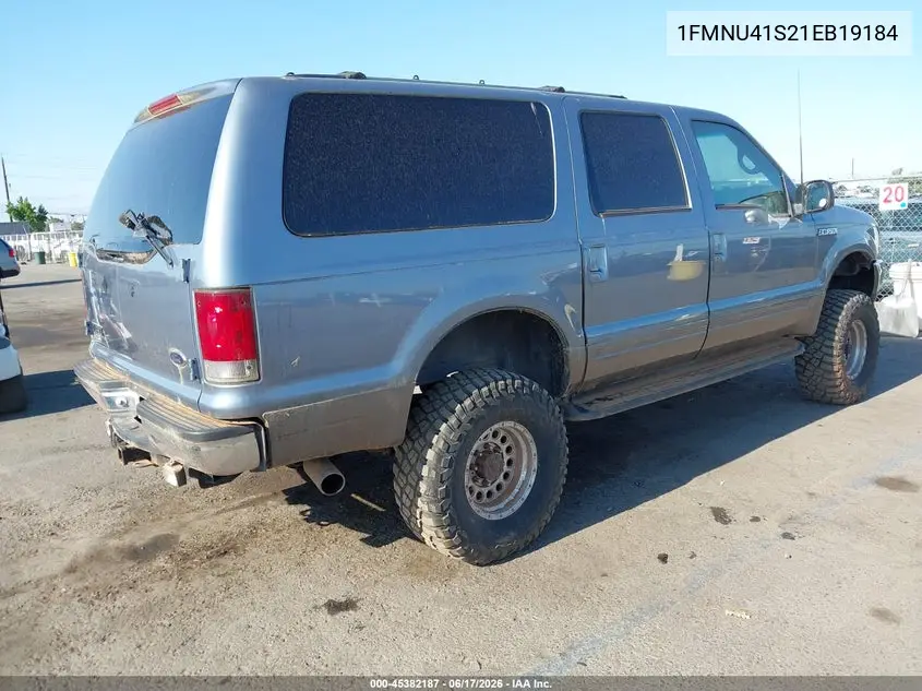 2001 Ford Excursion Xlt VIN: 1FMNU41S21EB19184 Lot: 45382187