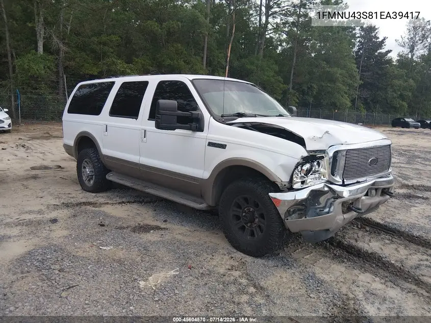 2001 Ford Excursion Limited VIN: 1FMNU43S81EA39417 Lot: 45604570