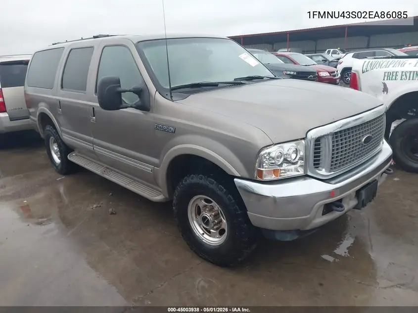 2002 Ford Excursion Limited VIN: 1FMNU43S02EA86085 Lot: 45003938