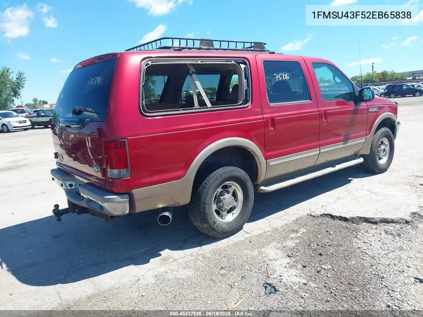 2002 Ford Excursion Limited VIN: 1FMSU43F52EB65838 Lot: 45437526