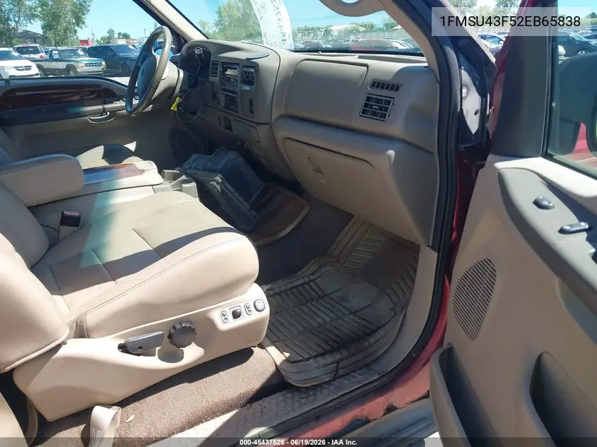 2002 Ford Excursion Limited VIN: 1FMSU43F52EB65838 Lot: 45437526