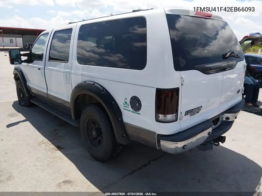 2002 Ford Excursion Xlt VIN: 1FMSU41F42EB66093 Lot: 45527959